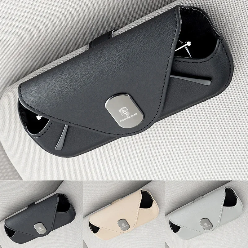 Кожаный автомобильный солнцезащитный козырек чехол для очков зажимы хранения