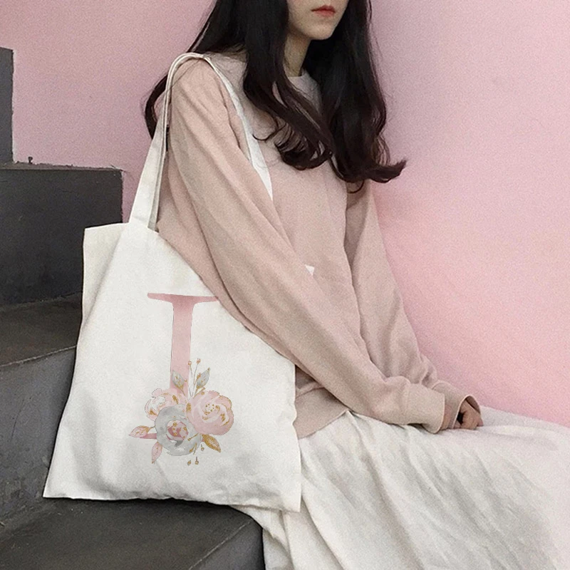 Сумка-шоппер Женская холщовая с цветочным принтом 26 дюймов |