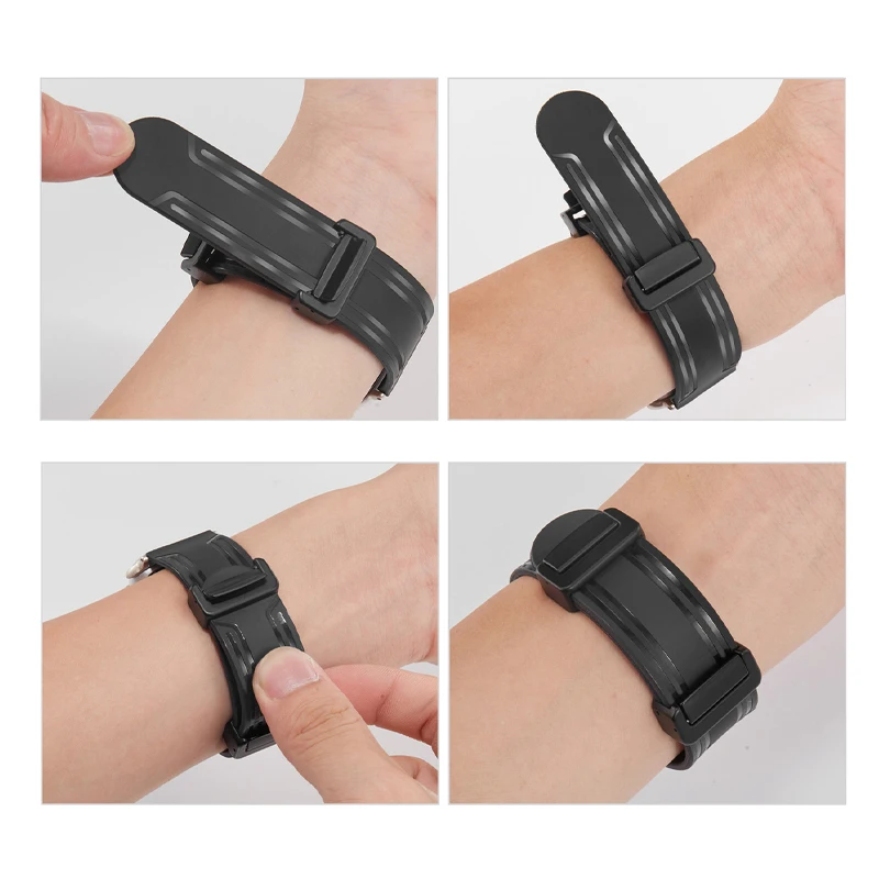Metal Silicone Double Buckle Strap For Apple Watch Series 8 7 6 5 4 3 Ultra 49MM For correas apple watch se 44mm 40mm 41mm 45mm