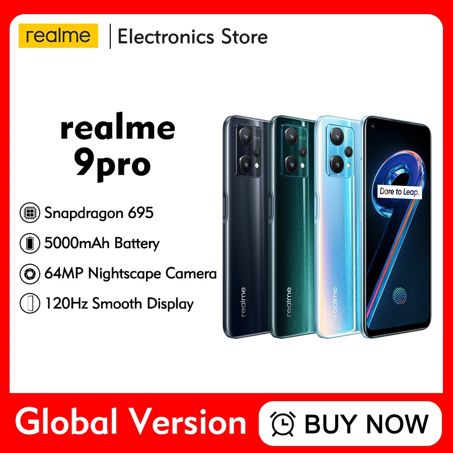 Смартфон realme 9 pro 6 128 ГБ экран 695 Гц тройная камера 64 мп
