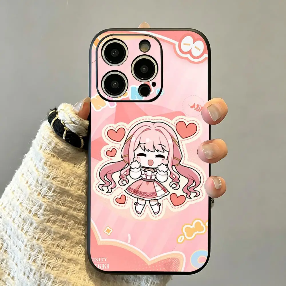 Фото Чехол для телефона Infinity Nikki с милым дизайном для iPhone 17 16 15 14 13 12 11 Plus Mini Pro Max, мягкий черный ударопрочный чехол. №5
