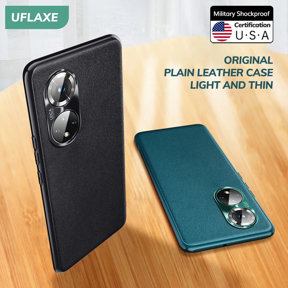 Uflaxe Original Case de Couro Liso para Huawei Nova se Câmera Proteção Capa Traseira à Prova de Choque Invólucro Duro