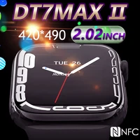 2 02inch screen smart watch men women series 7 2022 ip68 wireless charging 44mm dial call original dt7max sports smartwatch iwo