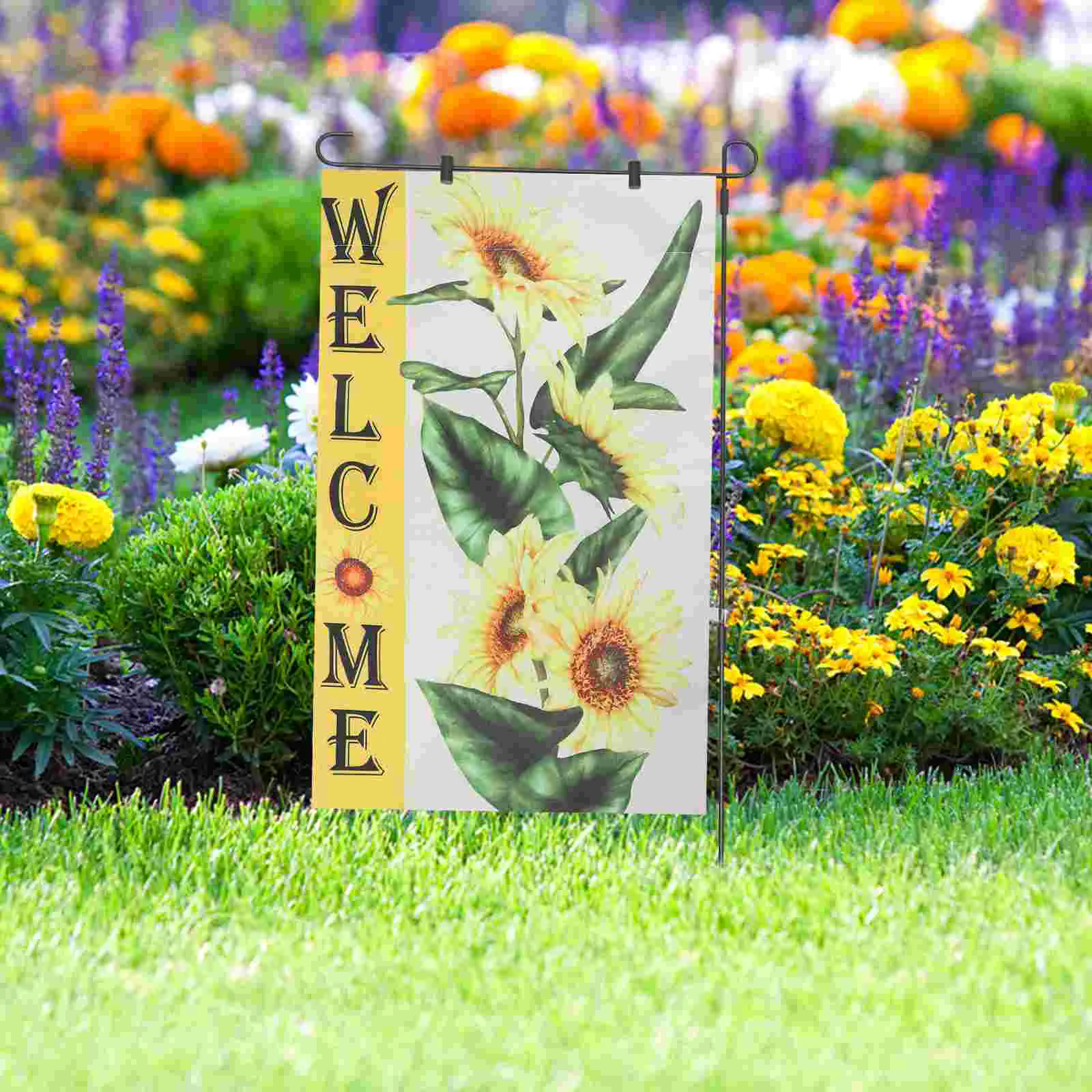 

Garden Flag Stand Banner Flagpole Stand- Holder- Pole Holds Flags with Stopper Anti- Wind Clip Garden Flag Outdoor decorations