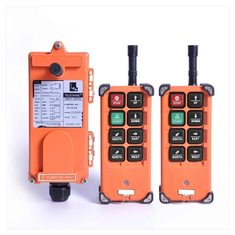 

TELECRANE F21-E1B Industrial Wireless Crane Hoist Remote Control 6 Single-speed Channel START STOP Switch