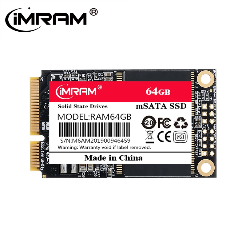 IMRAM брендовый mSATA SSD 64 Гб 128 ГБ 256 HDD Mini SATAIII Внутренний твердотельный жесткий диск 32