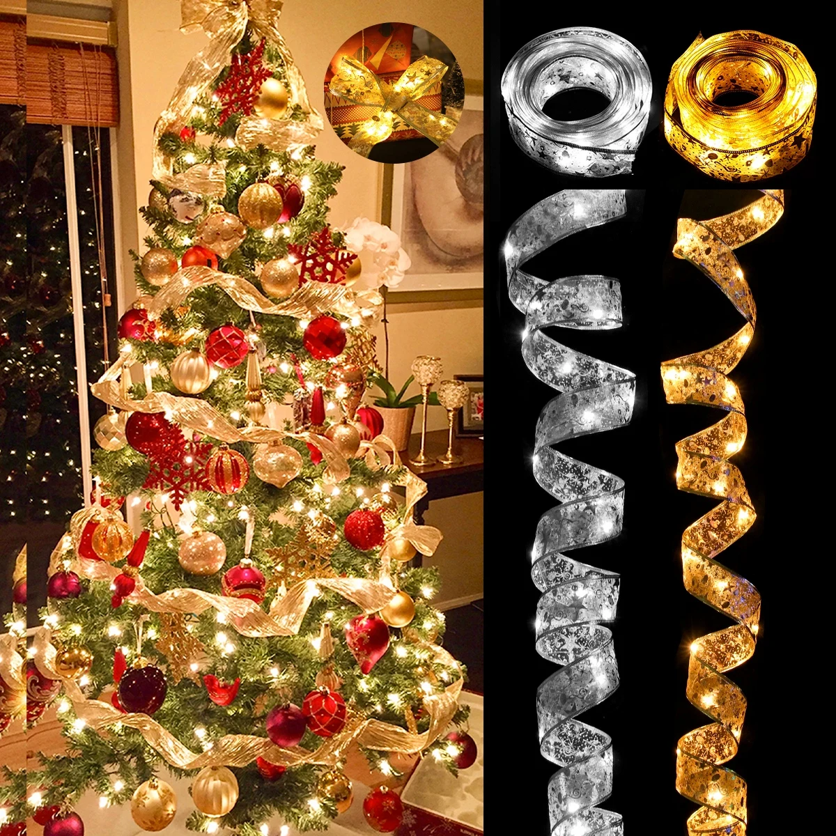 Рождественская лента огни Счастливого Рождества украшение для дома 2024