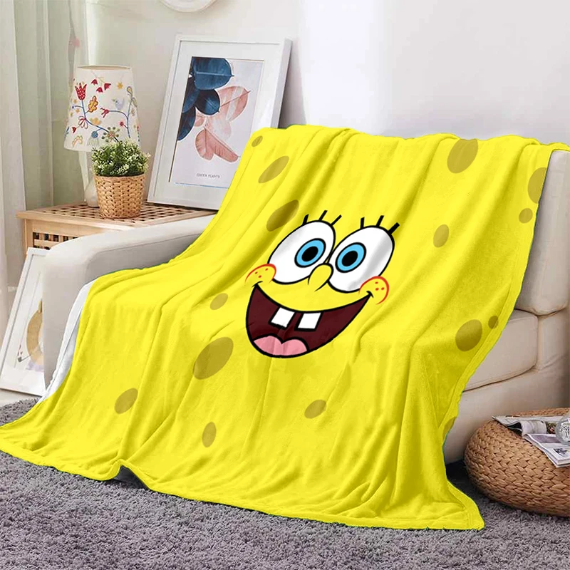 

S-Spongebob Soft Plush Sofa Bed Throwing Cartoon Modern Flannel Blanket Cover Gedruckt Bettdecke Geschenk Picnic Blankets Comic