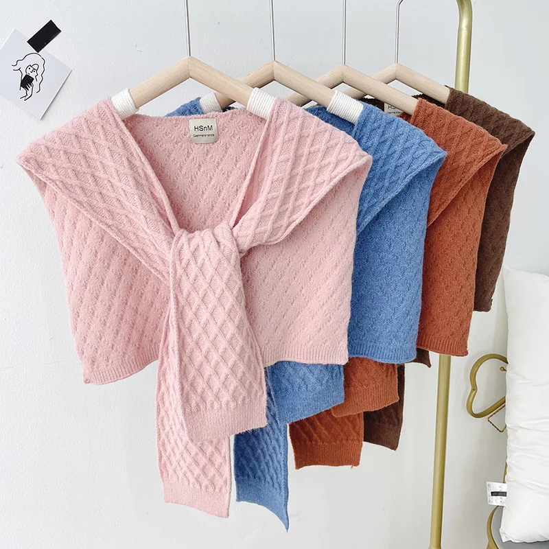 

2022 New Fake Collar Shawl Knitted Cape Sunscreen Shawl Summer False Collars Neck Guard Scarf Female Shirt Detachable Collars