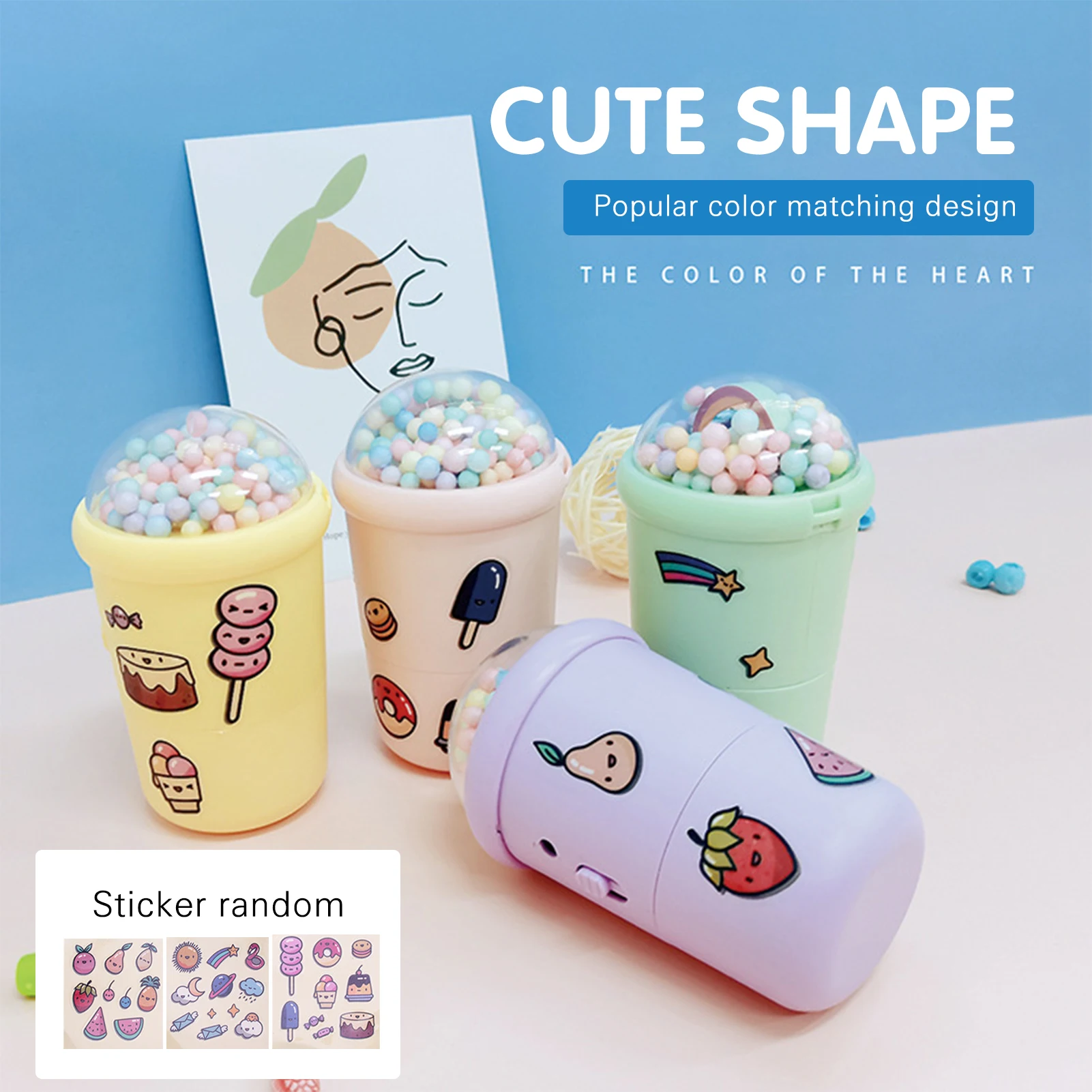 

Portable Handheld Fan 1 Speed Usb Rechargeable With Light Cup Shape Complimentary Sticker Low Noise Small Fan Handheld Portable