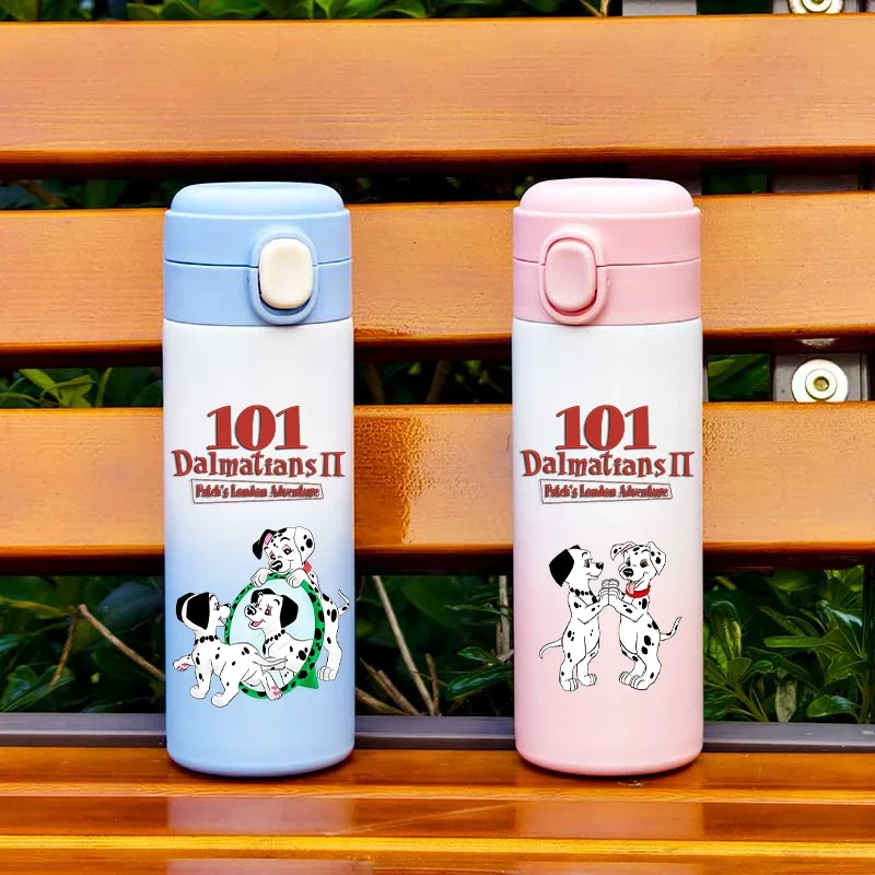 420ML Cartoon 101 Dalmatians Gradient Color Insulated Cup Outdoor Leak Proof Water Portable Drinking Bottle