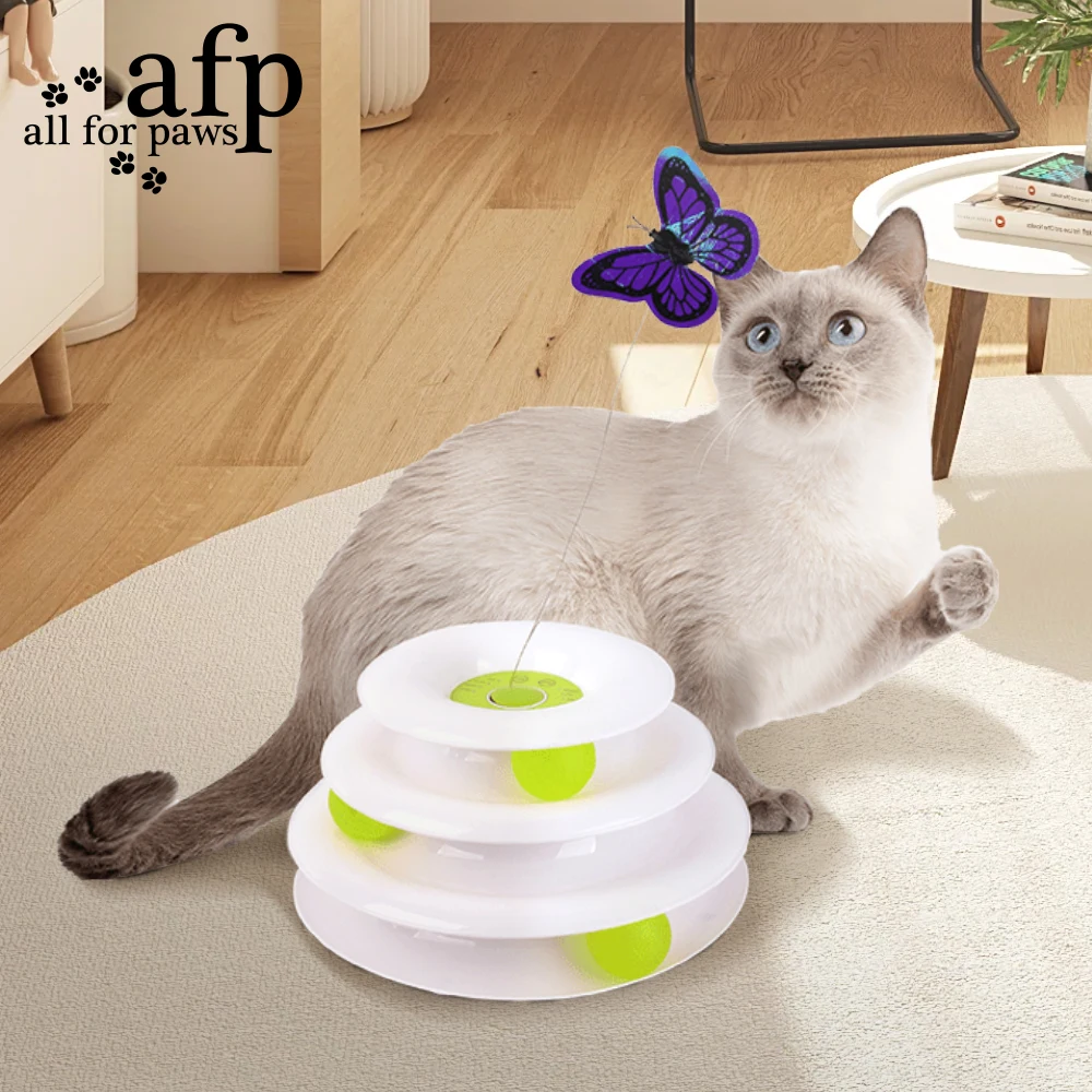 Все для лап башня бабочек игрушки кошек трехслойная стандартная игровая тарелка