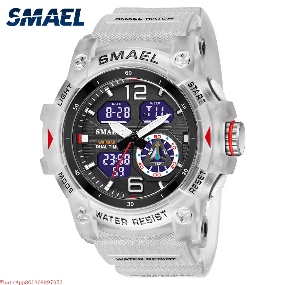 

SMAEL Military Sport Watch Quartz Wristwatches 50M Waterproof Alarm Clock Light Analog Digital 8007 Men Male Watches Chronograph