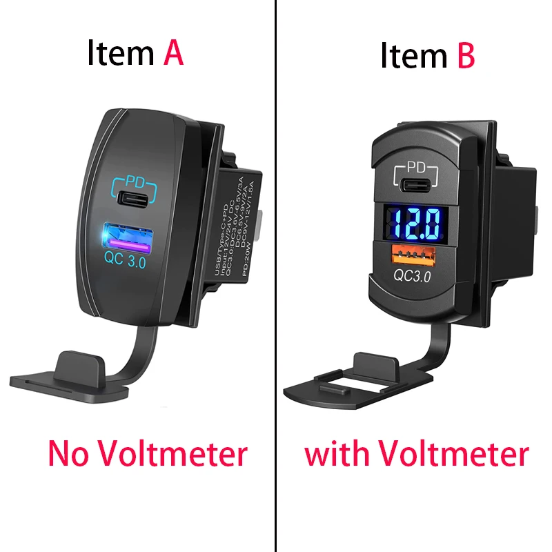 

Автомобильное зарядное устройство PD QC3.0 с двумя USB-портами, 12 В, 24 В