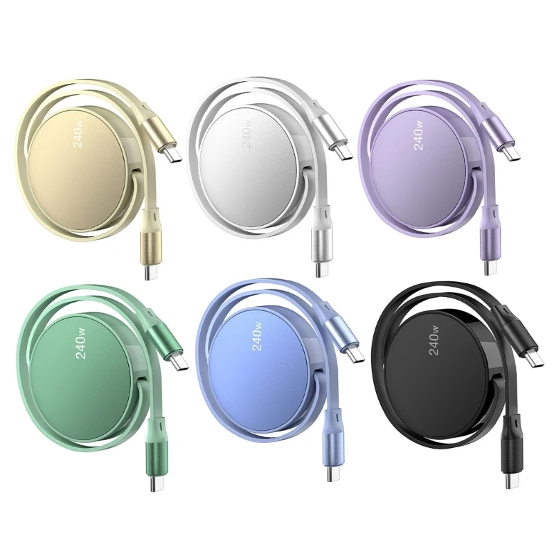 Выдвижной кабель USB C 240 Вт тип шнур для быстрой зарядки зарядное устройство 480
