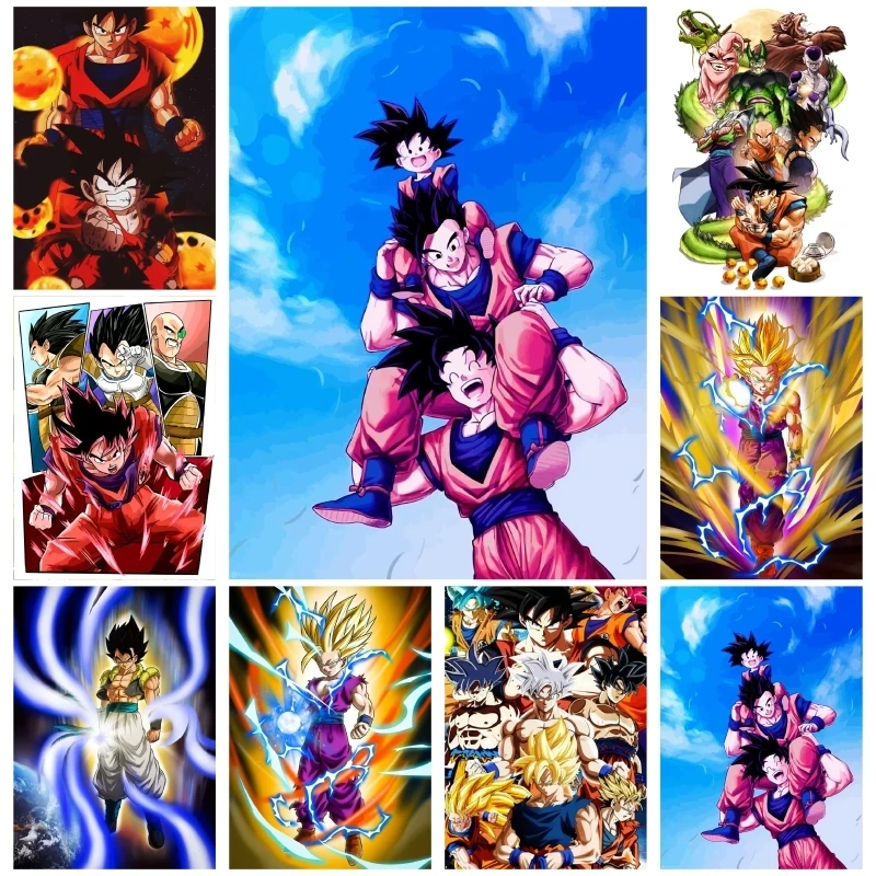 

Painting By Numbers Super Saiyan Picture Dragon Ball Kakarotto DIY Oil Painting Handmade Decoration Decor Gift 40x50cm No Frame