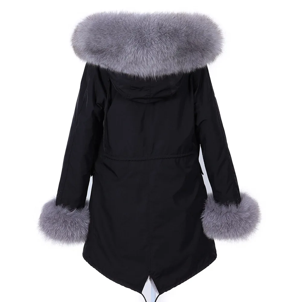 2022 Super Hot  Winter Jacket Hooded Long Overcoat Parkas Female Clothes Removable Real Fox Fur Collar Coats Woman