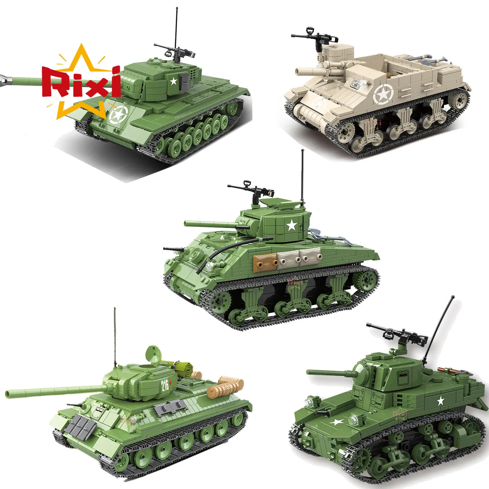 WW2 американские военные танки строительные блоки Sherman Pershing Tank армия кубики MOC