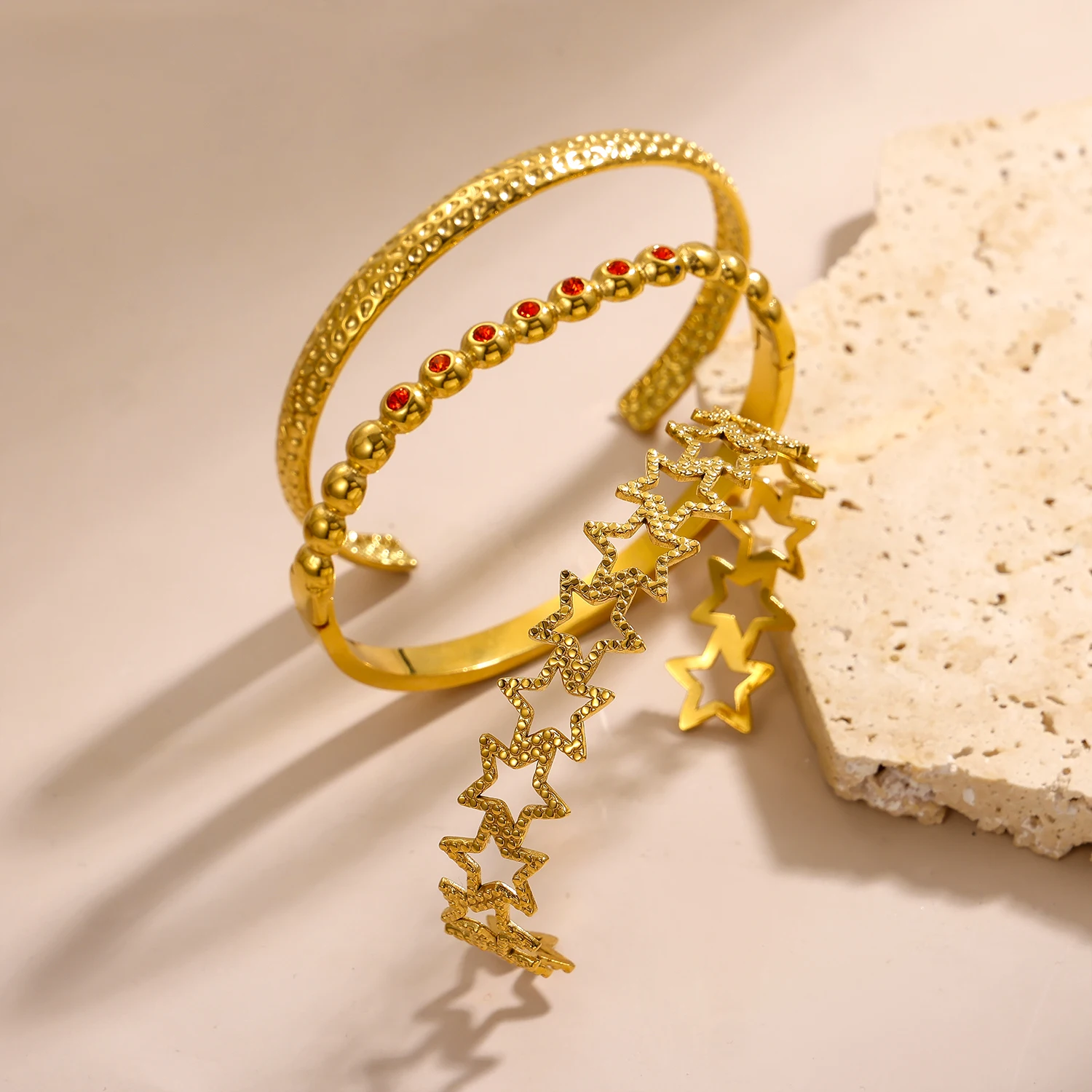 CARLIDANA модный классический простой 18-каратный золотой цвет открытый регулируемый