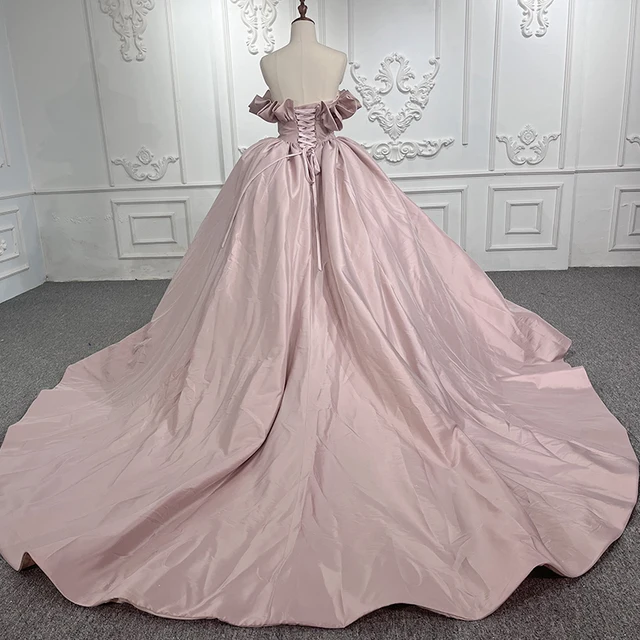 Modern Long Wedding Bridesmaid Dress Satin Ball Gown Strapless Sleeveless Evening Dresses Ruched Tiered DY9879 Gece Elbiseleri 2