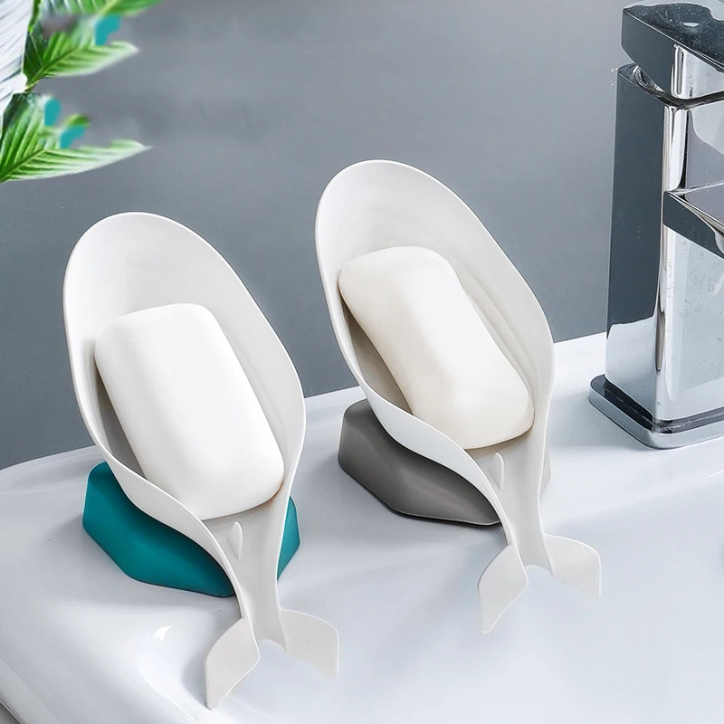 

Non-slip Bathroom Soap Holder Creative Whale Shape Soap Box Cute Kitchen Dish Brush Racks Household Tray Holder Case Container