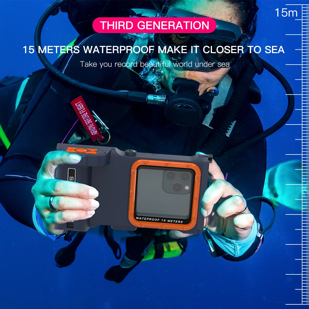 15M Professional Diving Phone Case For Samsung S23 Ultra S22 A53 20 Waterproof Underwater Wireless Swimming 6.9inch Mobile Cover