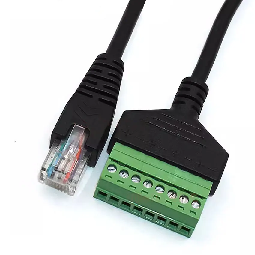 Переходник со штекера Ethernet RJ45 на 8-контактный винтовой разъем AV для камеры