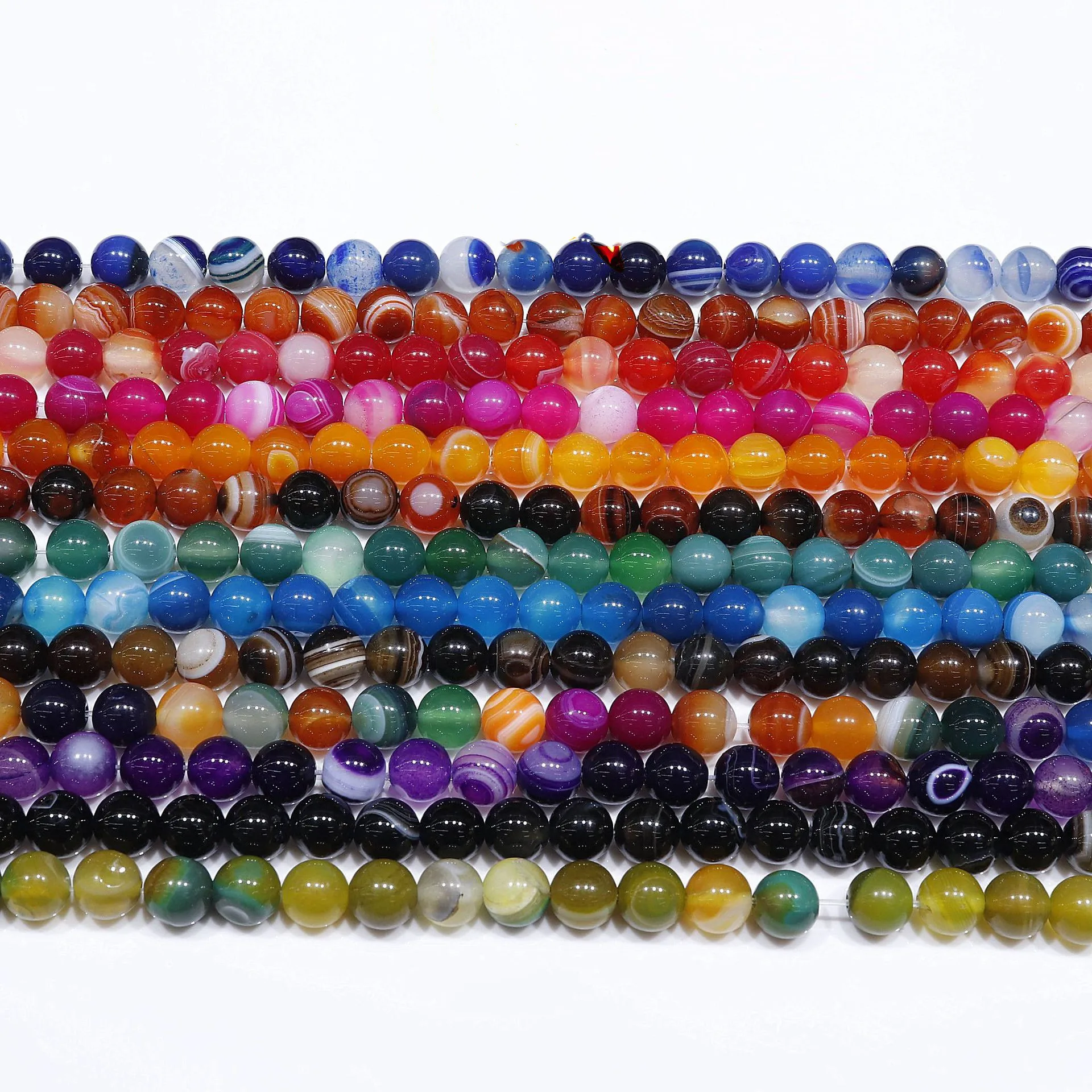 

Новинка 2022, модные бусины в полоску из агата и натурального камня, для самостоятельного изготовления браслетов для женщин и мужчин, ювелирные изделия