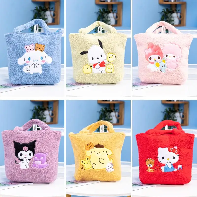 

Sanrios аниме Hello Kitty Kuromi My Melody Cinnamoroll помпон пурин Pachacco плюшевая сумка кавайная мультяшная Повседневная сумка через плечо