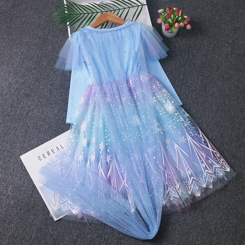 Осенние детские платья для девочек праздничное платье принцессы Снежной