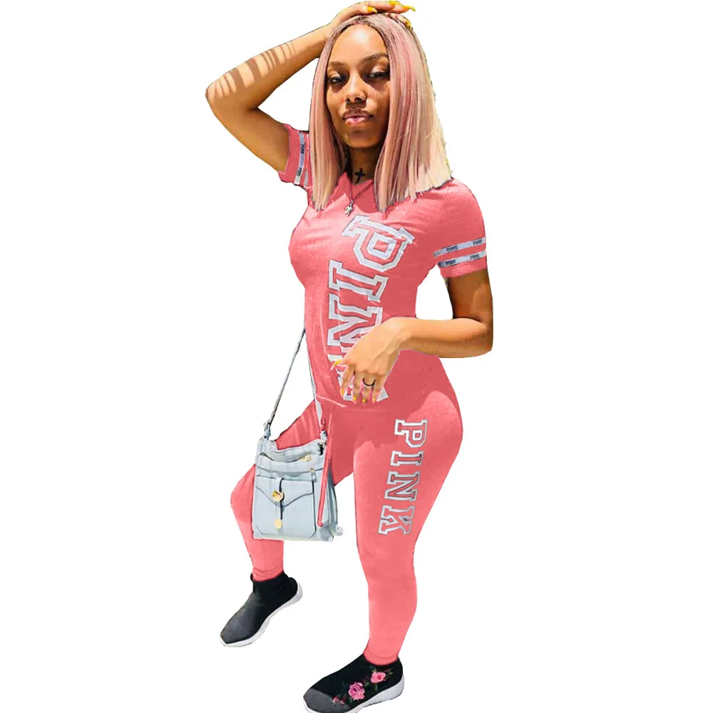 Женский спортивный костюм из двух предметов футболка с коротким рукавом и