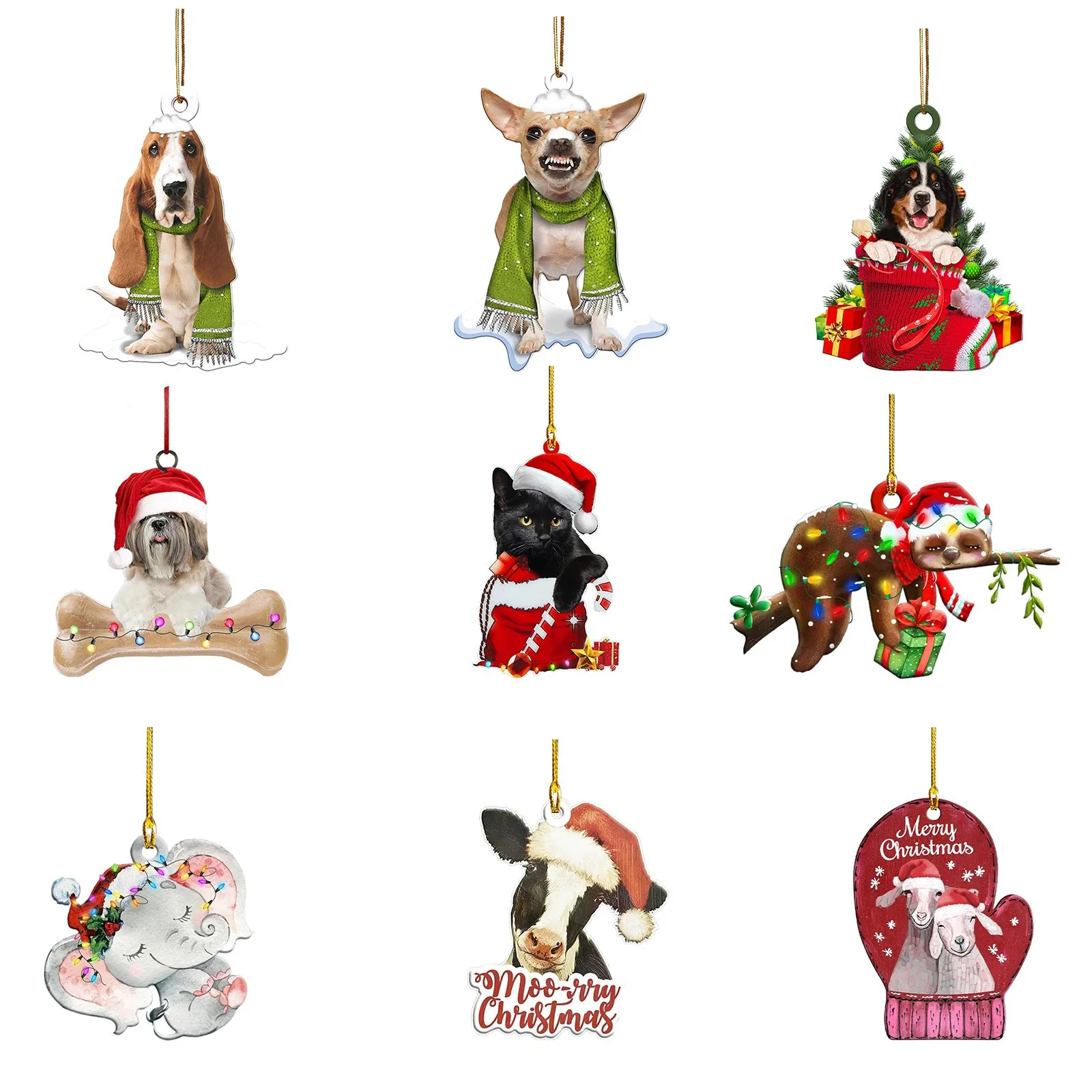 

2023 подвеска на рождественскую елку, милая кошка, собака, кошка, животное, капля, украшение на новый год, праздничные украшения для комнаты, рождественский подарок
