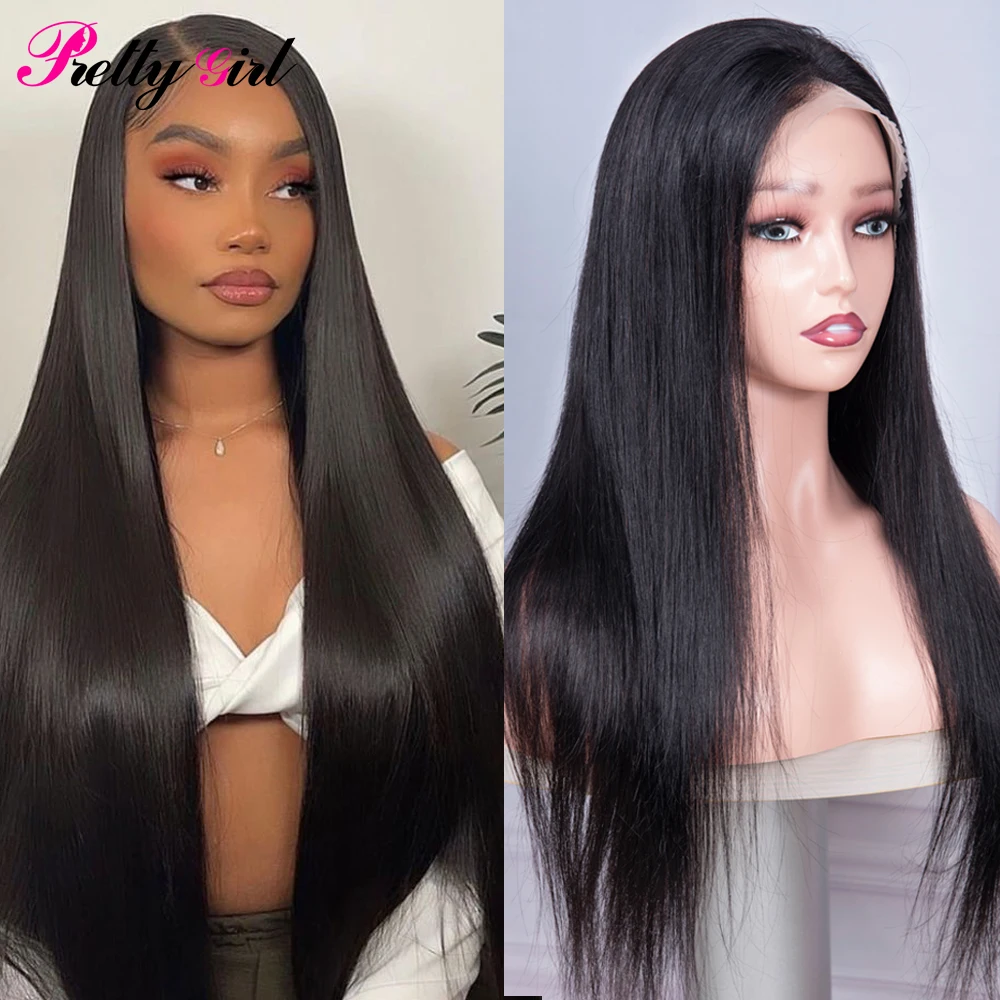 13X4 Bone Straight Lace Front Human Hair Wigs Brazilian Smooth Remy Hand Tied 4x4 Closure Lace Wig Pre Plucked Natural Hairline