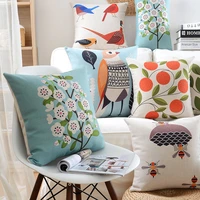 ins nordic style cotton and linen pillowcase sofa cushion pastoral fabric office lumbar pillow without core home decor