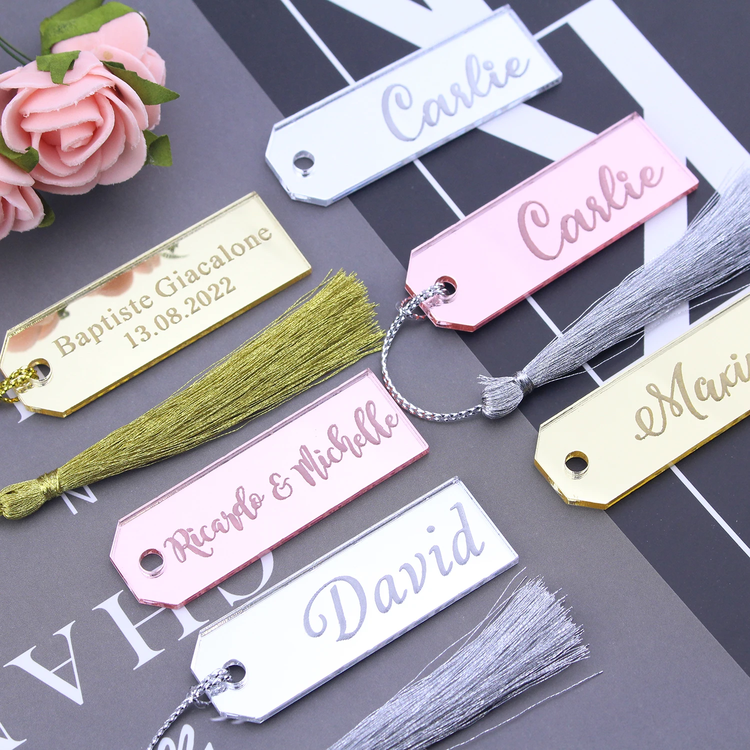 

30 * Personalized Logo Gold Acrylic Label Bottle Bag Gift Box Label Custom Baby Name Baptism Wedding Table Party Decoration Gift