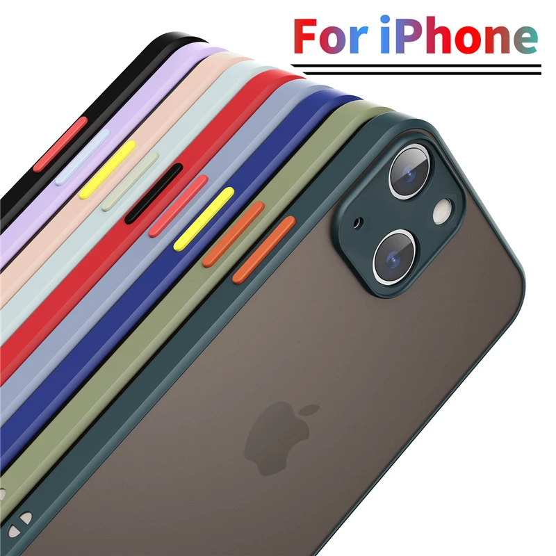 ZBK Square Transparent Frosted Phone Case For iPhone 12 11 13 Pro Max Mini XS Max XR X 8 7 Plus SE 2020  Cover 14