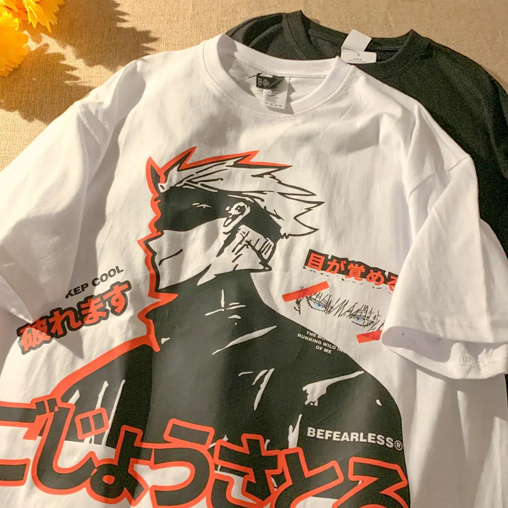 

Harajuku Women Tshirt Jujutsu Kaisen Printed Unisex Short Sleeve T Shirt Cool Cartoon Anime Casual T-shirt Male Streetwear Tops
