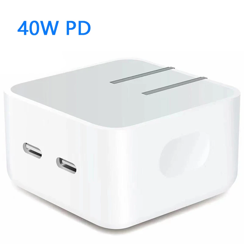 Зарядное устройство с двумя портами PD + QC3.0 40 Вт штепсельная вилка стандарта