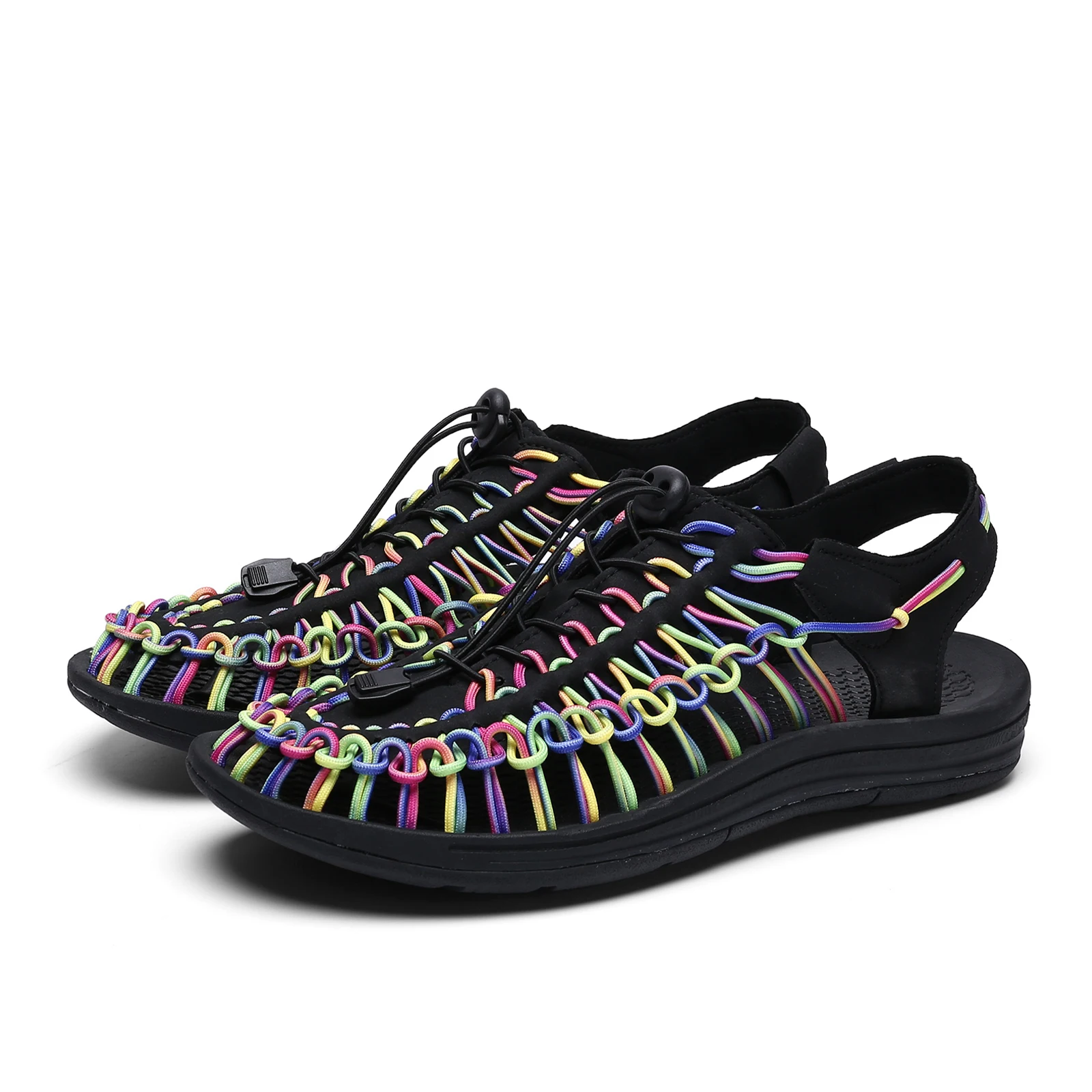 Сандалии мужские/женские плетеные мягкая нескользящая подошва перфорированная