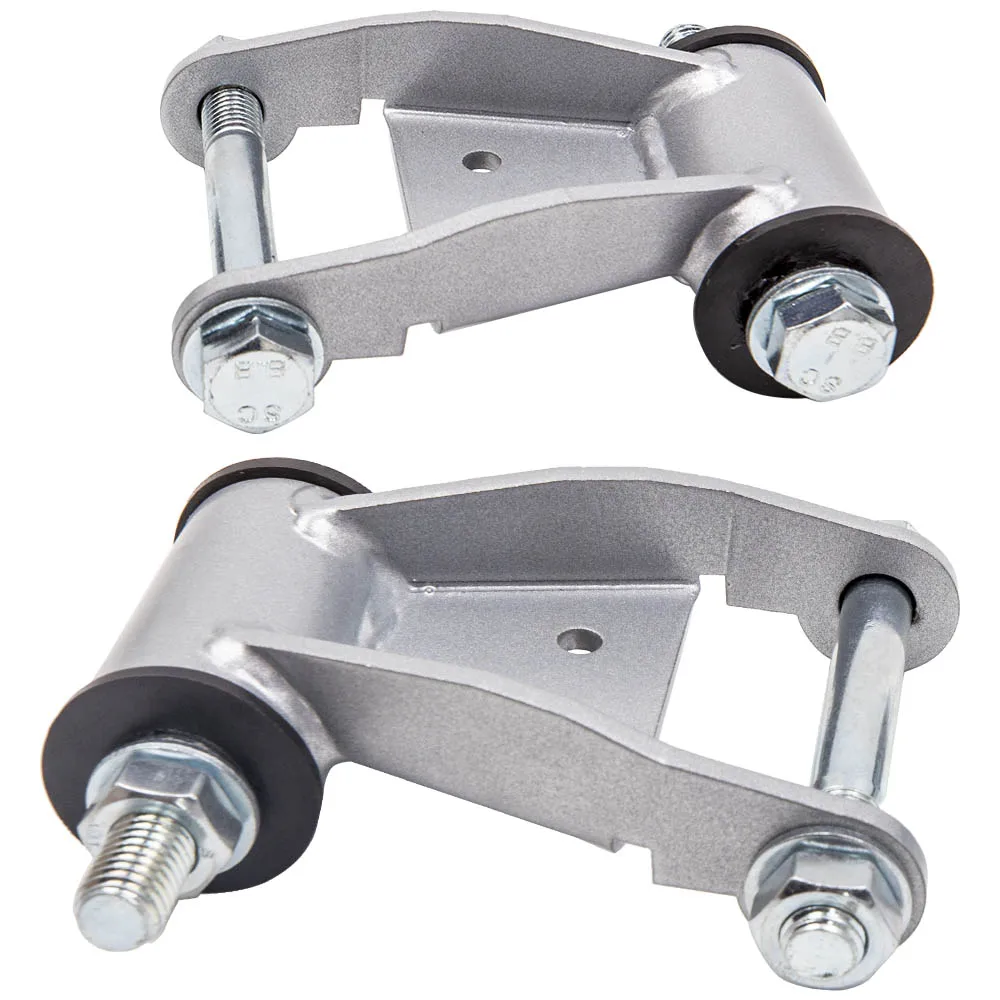 

Pair Rear Leaf Spring Hanger Shackle Bracket Kit for Chevy Silverado GMC 1500