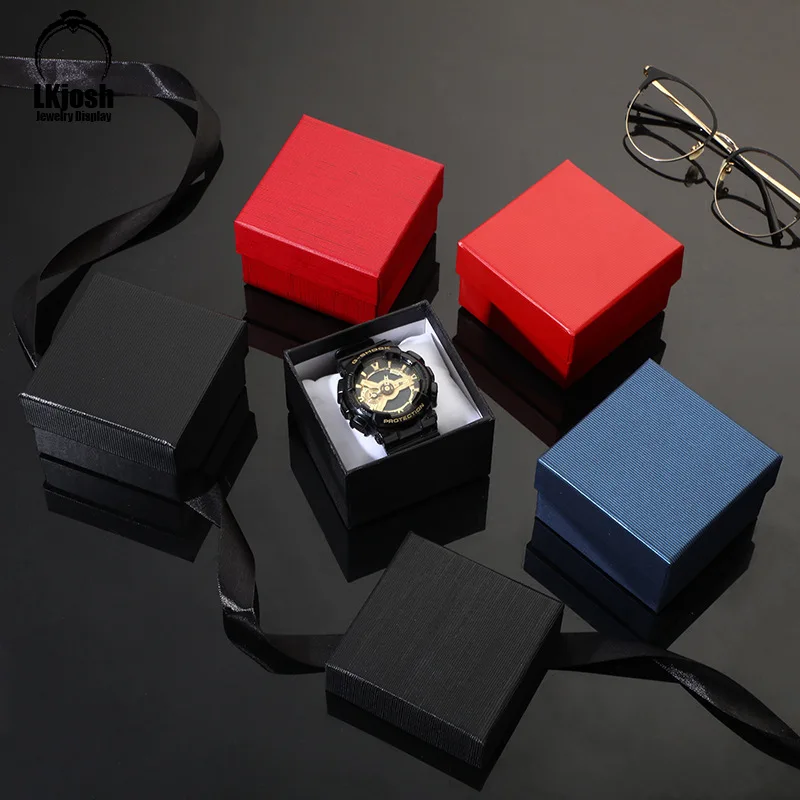 Простая однотонная коробка для часов простая бумажная ювелирных изделий