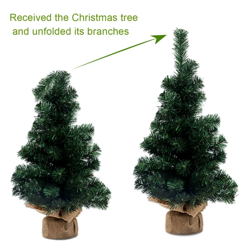 Настольная мини Рождественская елка искусственная сосна Миниатюрная с льняной