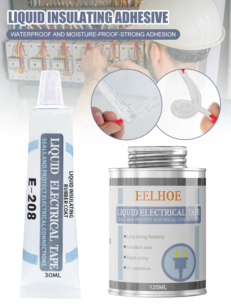 

30/125mlSealant Airtight UV Resistant Coating Waterproof Liquid Insulation Electrical Glue Tape Silicone Sealant insulation tape