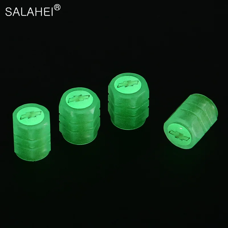 

4pcs Luminous Car Wheel Tire Valve Stem Caps For Chevrolet Suburban Tahoe Malibu Camaro Cruze Equinox Sonic Styling Accessories