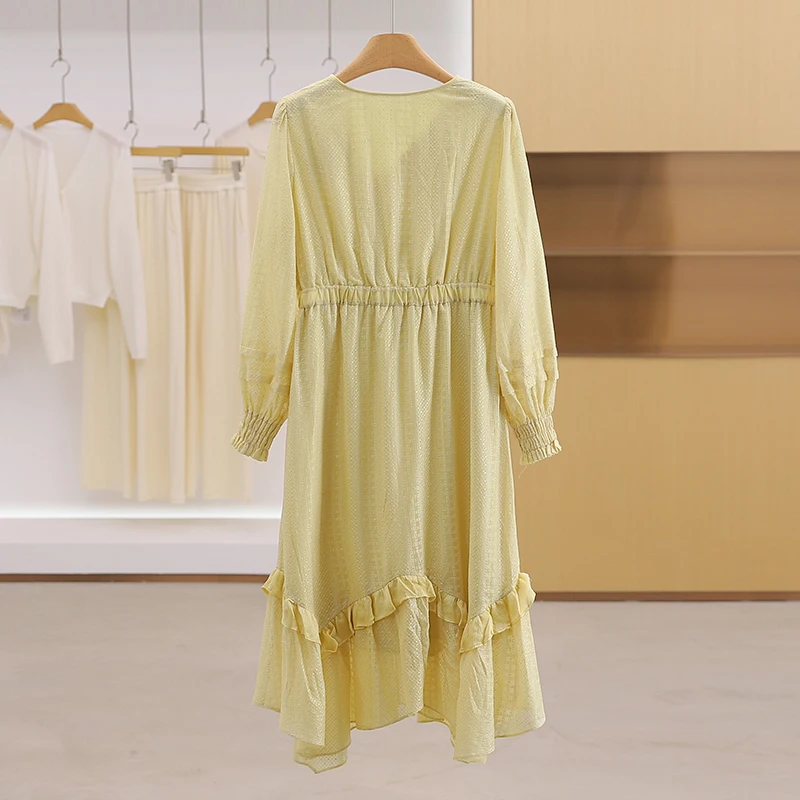 [Lan] Корейское однотонное деревянное платье с ушками на талии облегающее