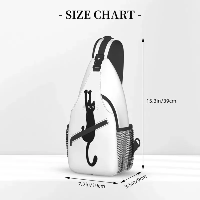 Рюкзак через плечо с черной кошкой мужская сумка на заказ для путешествий пешего