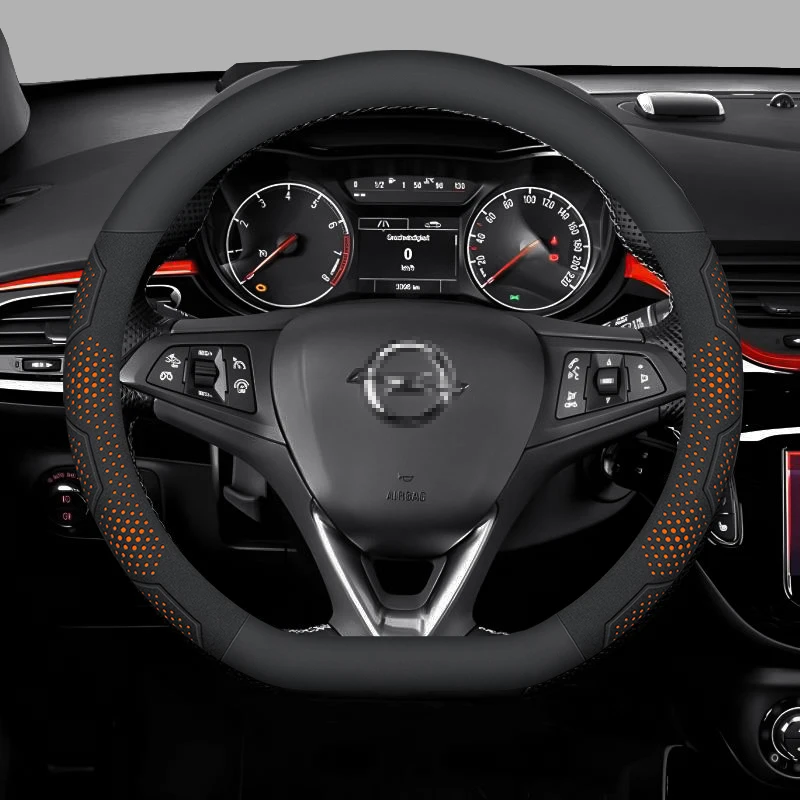 

Opel OPCline ASTRA CORSA INSIGNIA MOKKA VECTRA GTC Tigra Углеродное волокно Замшевый кожаный чехол на руль автомобиля Автоаксессуары