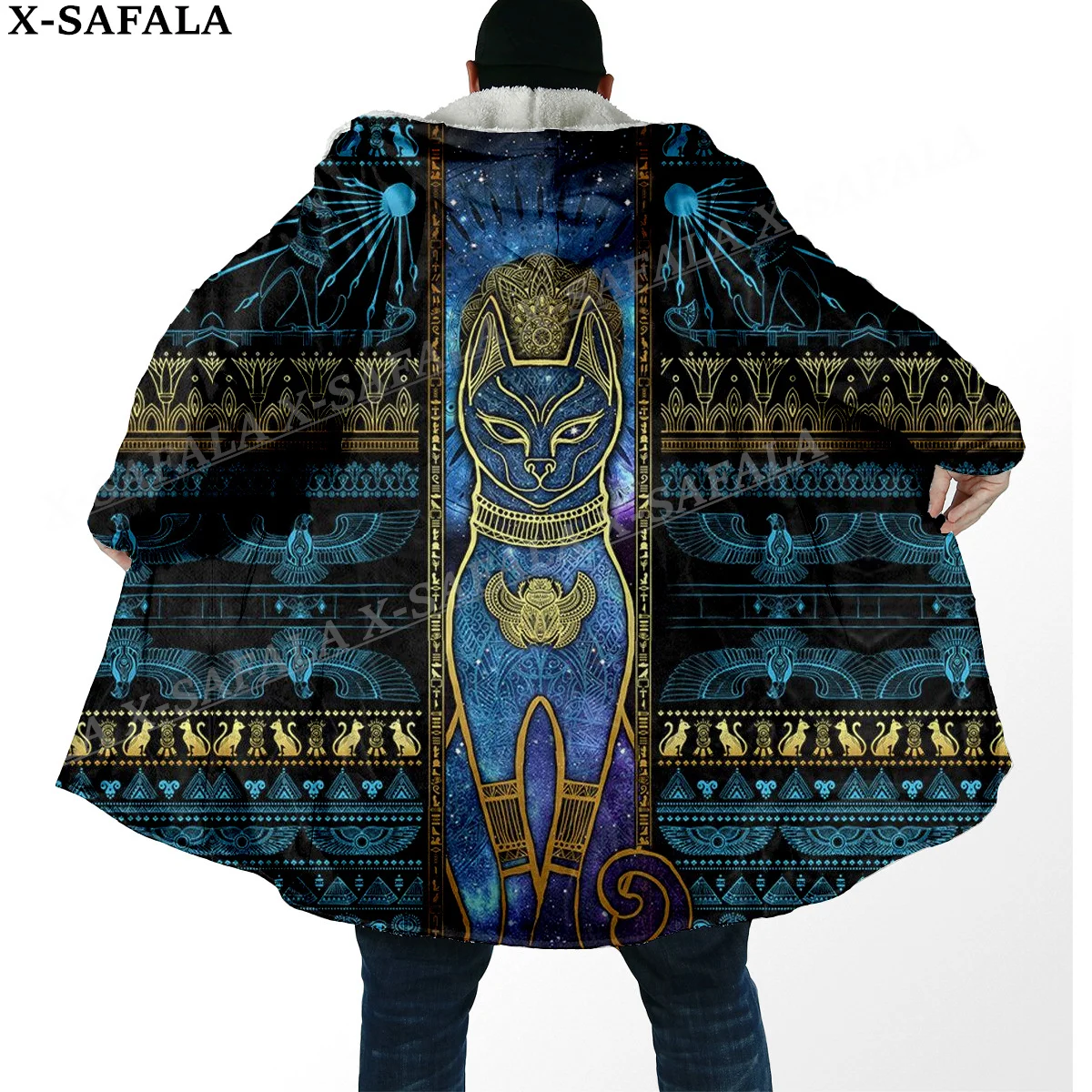 Мужской плащ с капюшоном HULINHJALMUR FENRIR'S гнев толстый теплый ветрозащитное