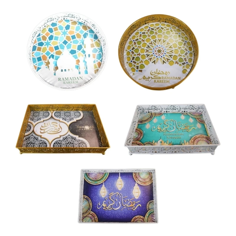 

Eid Mubarak Storage Tray Ramadan Activities Party Decoration Food Storage Container Home Bar Dining Room Decoration 11XA