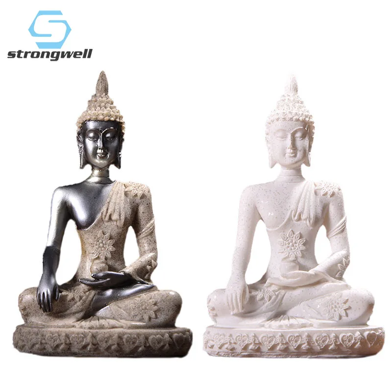

Strongwell Home Decoration Miniature Model Decoration Ornament Retro Handicrafts Resin Sandstone Buddha Sculpture Monk Figurines